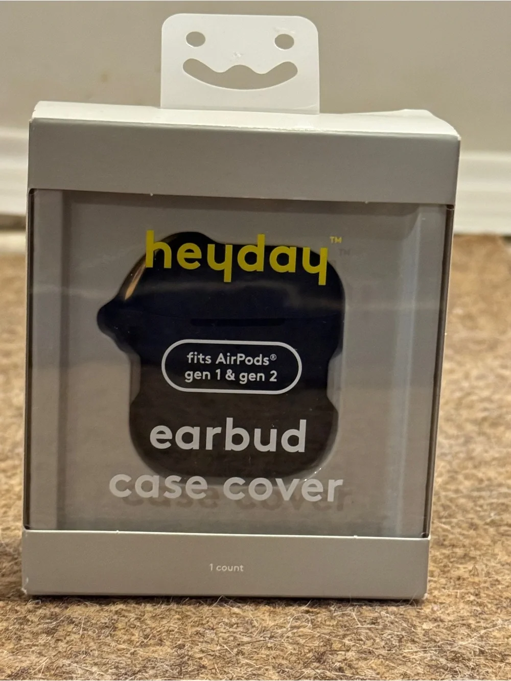 NIB heyday Black Earbud Case Cover for AirPods Gen 1 & Gen 2